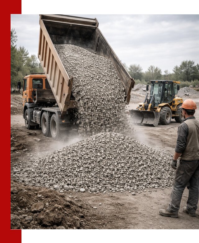 Доставка щебня в Пятигорске крупными и мелкими фракциями