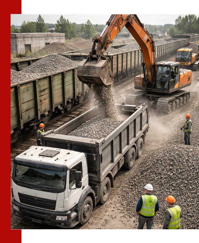 Железнодорожный щебень фракция 25–60 для поставок в Пятигорске