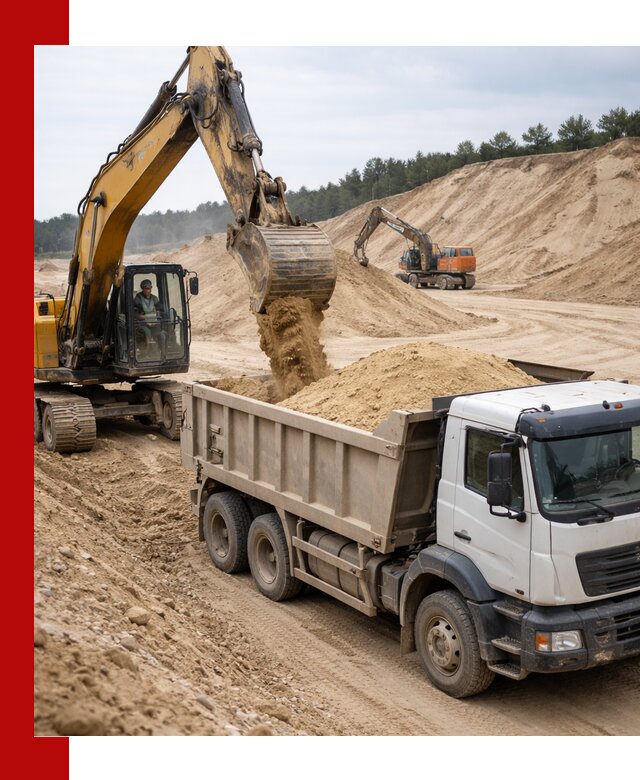 Доставка карьерного песка с самосвалами и разгрузкой в Пятигорске