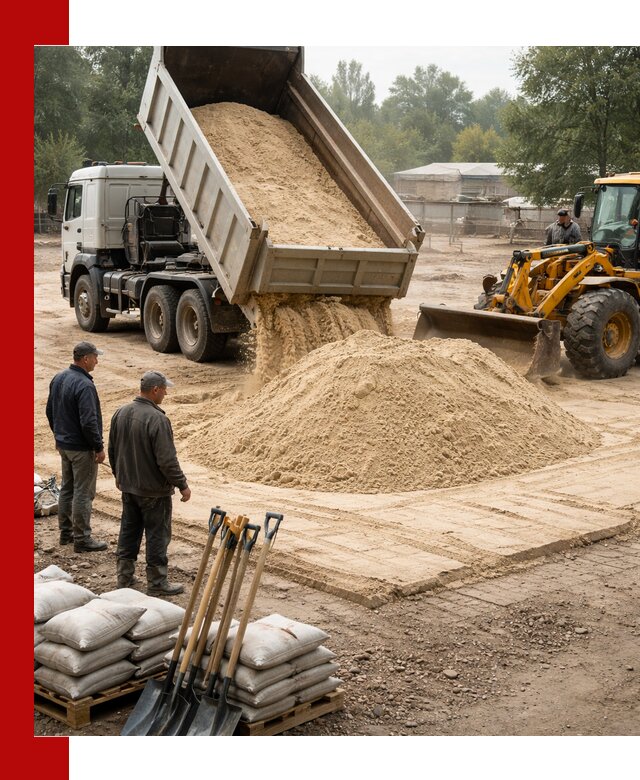 Доставка мытого песка в Пятигорске с самосвалами по выгодной цене