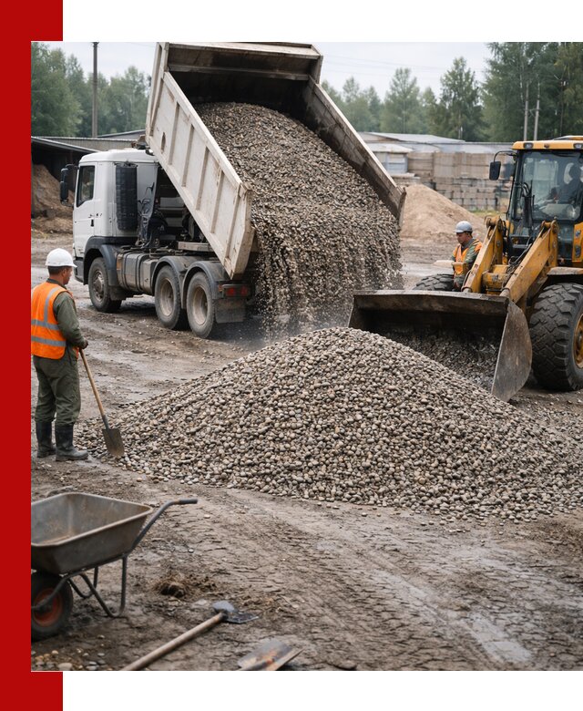 Мытый гравий с доставкой в Пятигорске от карьера до участка