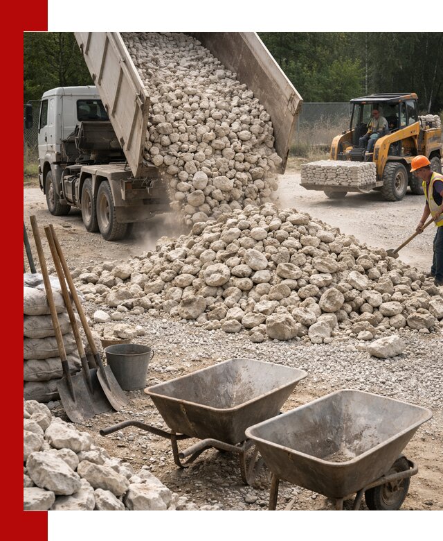 Доставка и продажа бутового известнякового камня в Пятигорске