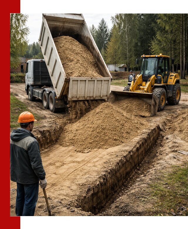 Доставка песчаного грунта в Пятигорске для строительных работ