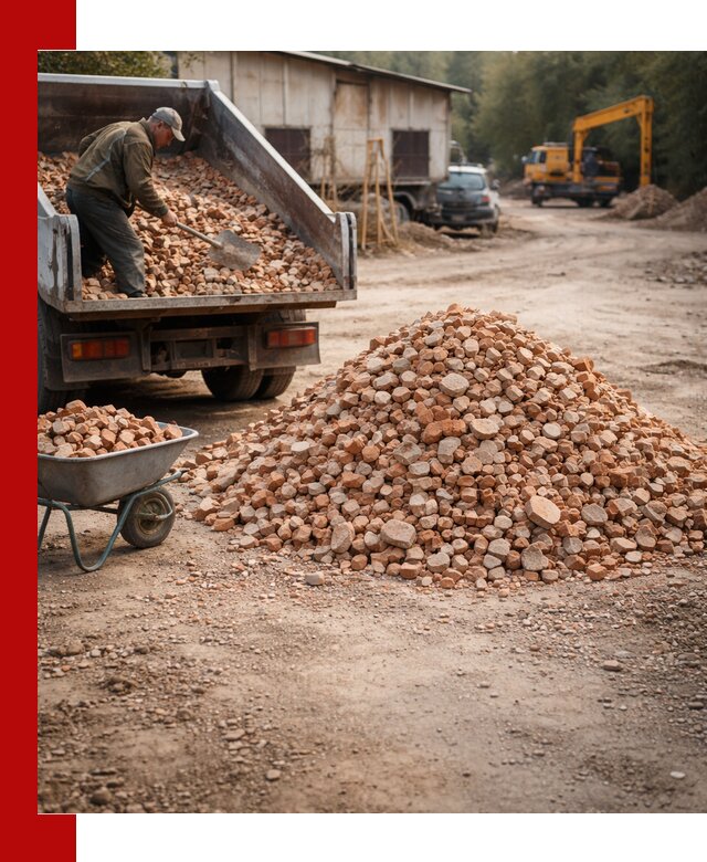 Доставка и подушка из боя кирпича с разгрузкой в Пятигорске